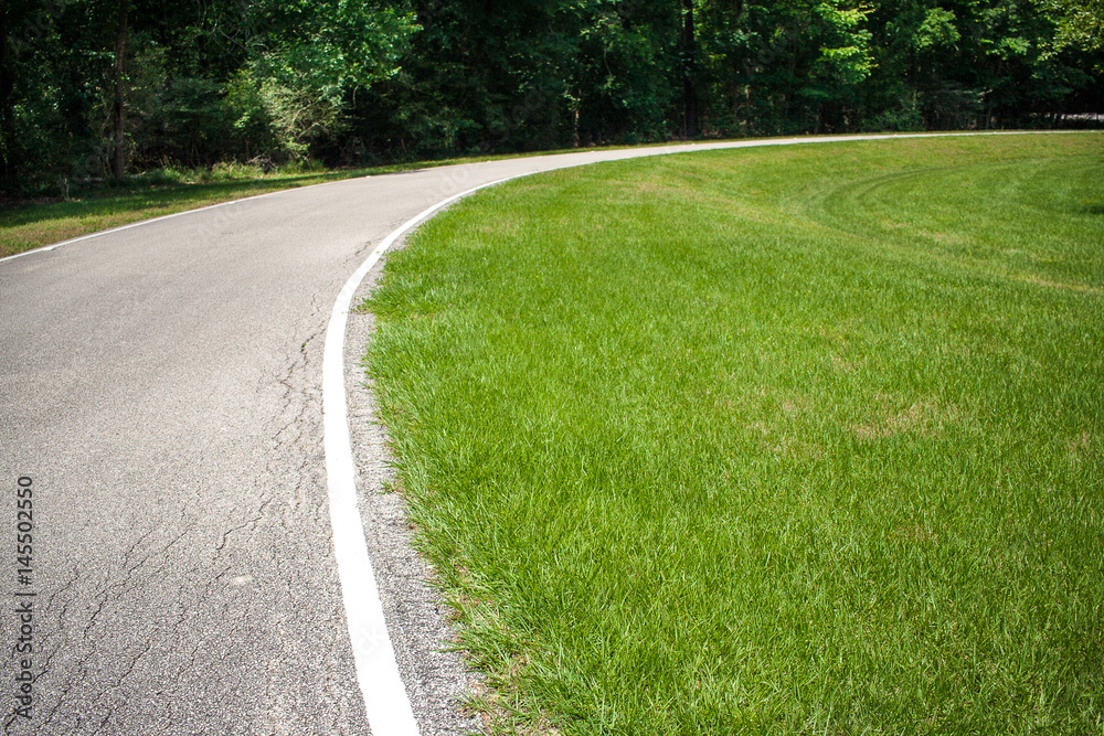 A curved road or bike path