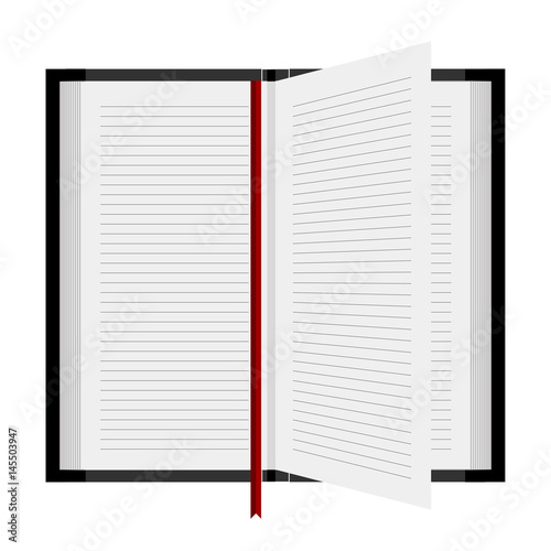 Open book with a bookmark