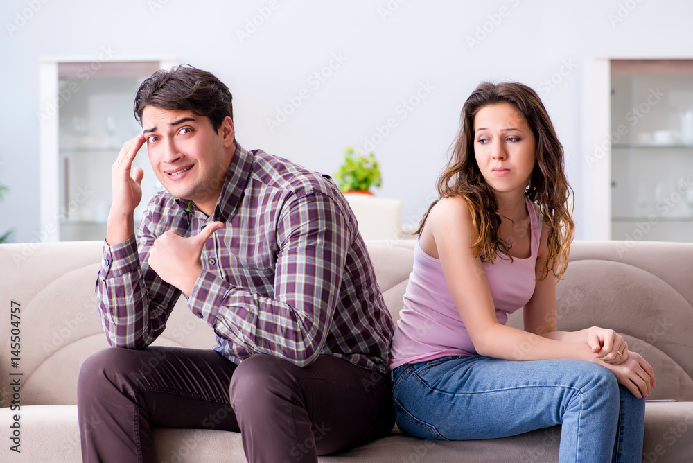 Young family in broken relationship concept Young family in broken relationship concept