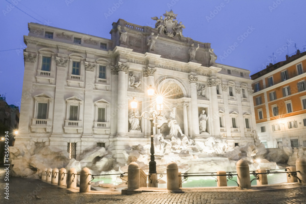 Trevi fountain by night, Rome, Italy.