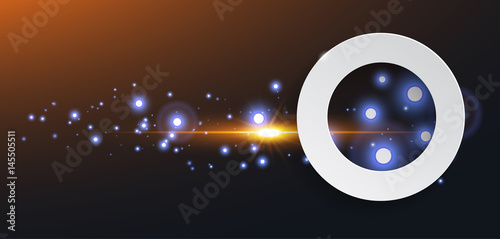 abstract circle with shine sparkles isolated on dark background