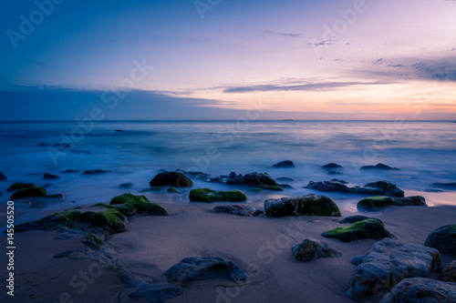 Paisaje del atardecer en la playa