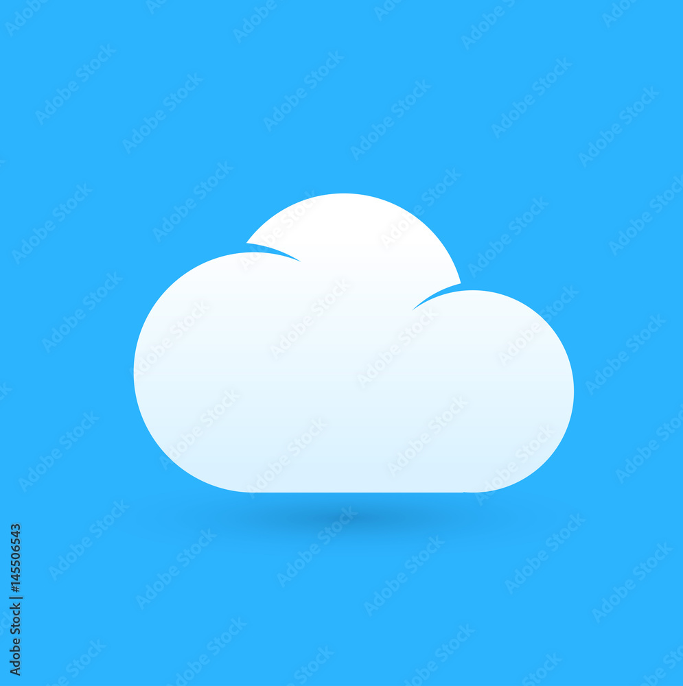Cartoon Logo of Weather with White Cloud