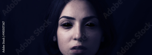 black eyes woman for vampire style