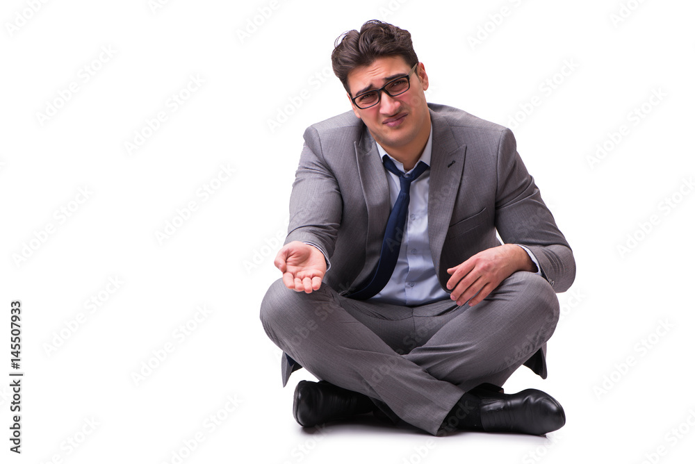 Bankrupt businessman isolated on white background Bankrupt businessman isolated on white background