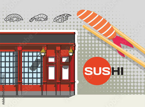 Sushi old restaurant with menu
