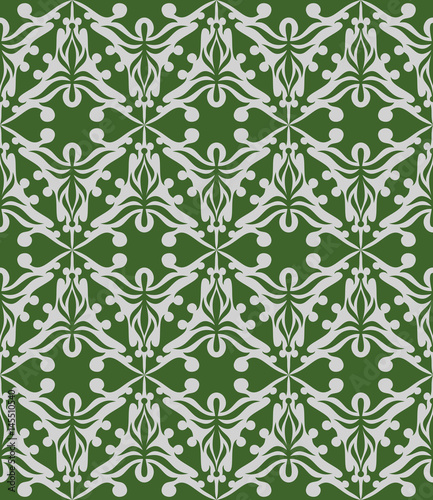 Seamless abstract pattern. Green and grey colors. Vector illustration