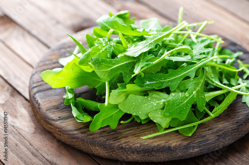 Fresh arugula leaves, rucola photo