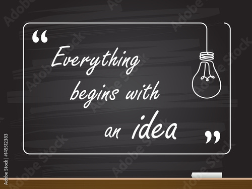 Chalk hand drawing with idea quote. Vector illustration.