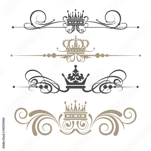 Vector set, retro, calligraphic design elements