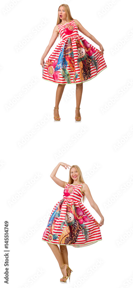 Collage of woman in fashion look isolated on white Collage of woman in fashion look isolated on white