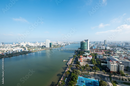 DA NANG, VIETNAM-APR 8 : The cityscape of Da Nang and Han River viewed from the top ,, Da Nang ,Vietnam. © todsaporn