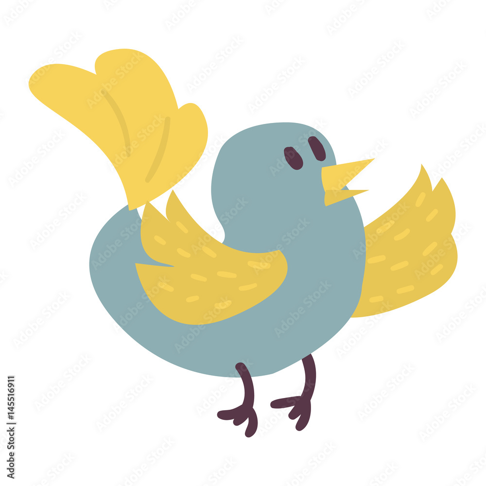 Cute bird vector illustration cartoon colorful
