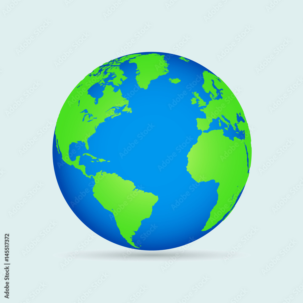 Illustration of the earth isolated on a white background.