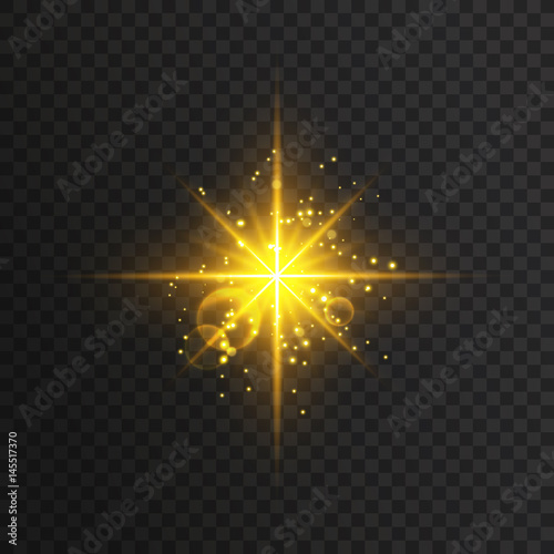 Star burst with sparkles. Glow light effect. Vector illustration EPS10