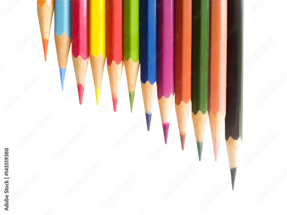 pencil color on white background isolate with clipping path pencil color on white background isolate with clipping path