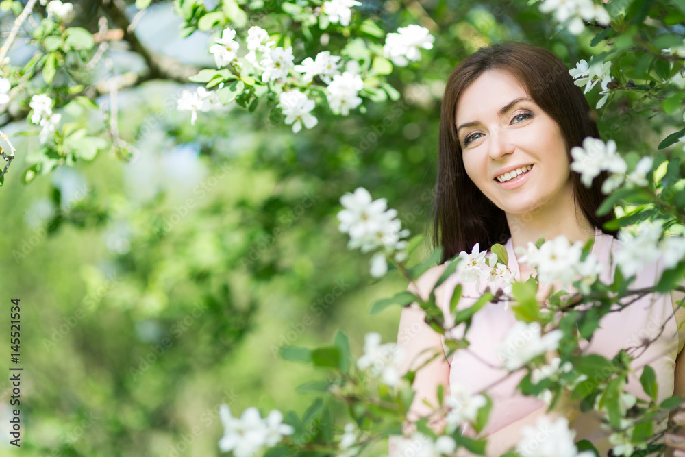 Young woman in the spring