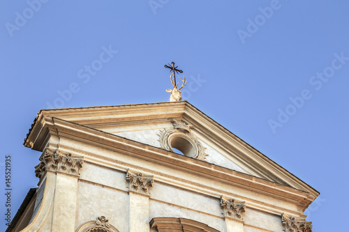 Deer head at Sant'Eustachio church in Rome, Italy photo