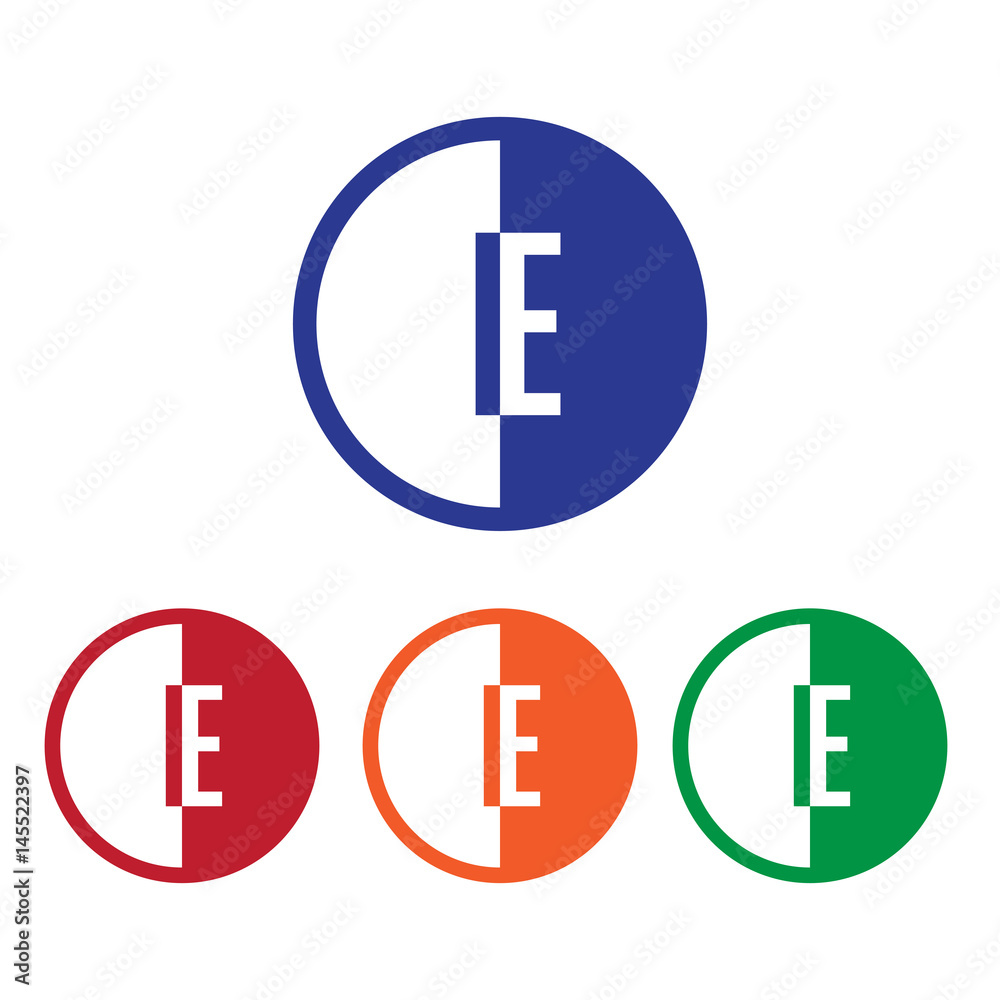 IE initial circle half logo blue,red,orange and green color IE initial circle half logo blue,red,orange and green color