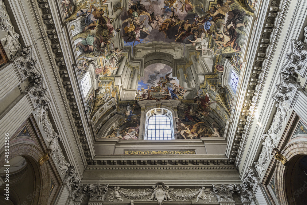 Interior of Sant'Ignazio Church in Rome, Italy