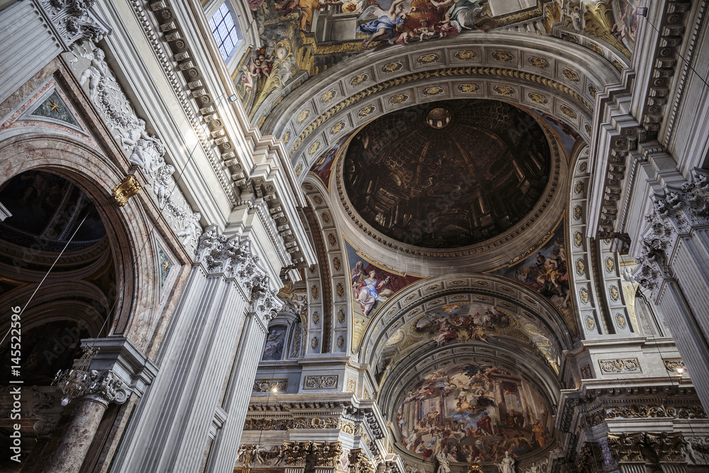Interior of Sant'Ignazio Church in Rome, Italy