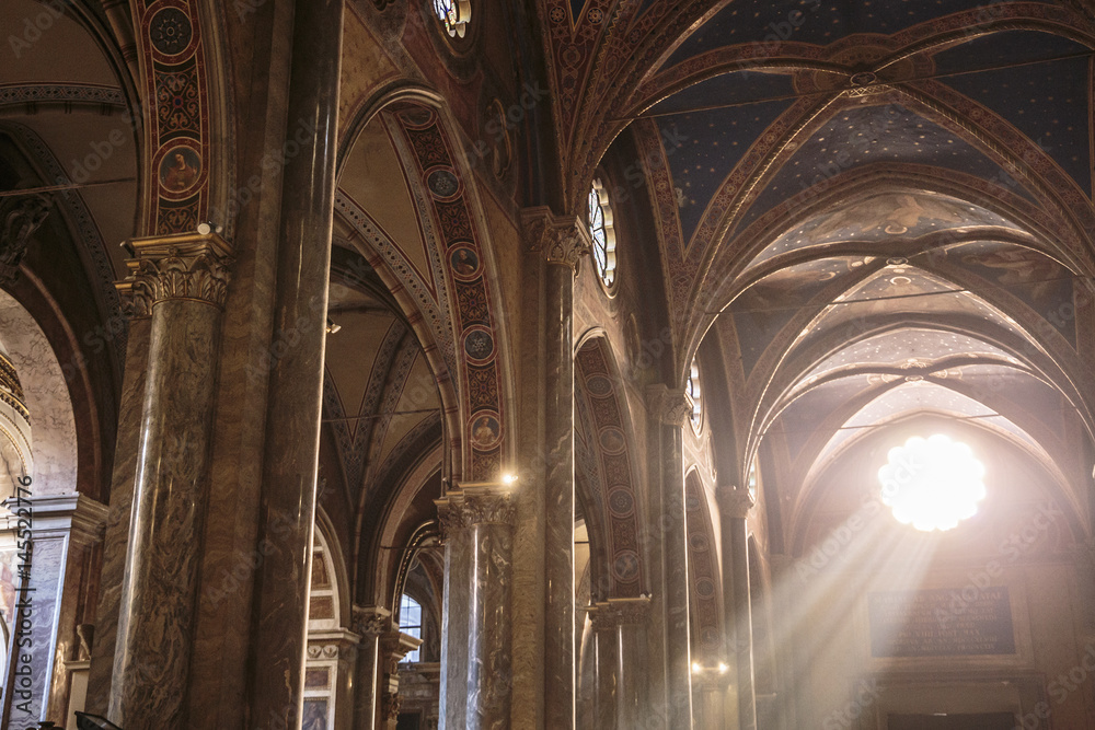 Interior of Santa Maria sopra Minerva in Rome, Italy