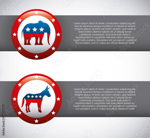 USA political parties infograhic vector illustration design