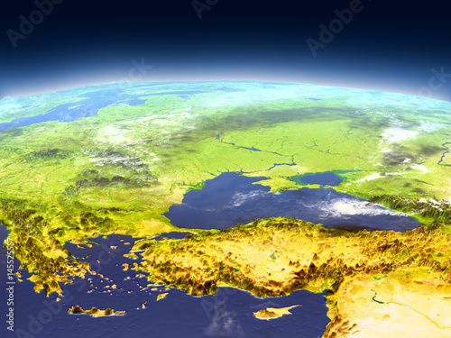 Turkey and Black sea region from space