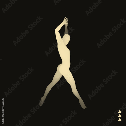 Gymnast. 3D Model of Man. Human Body Model. Gymnastics Activities for Icon Health and Fitness Community.