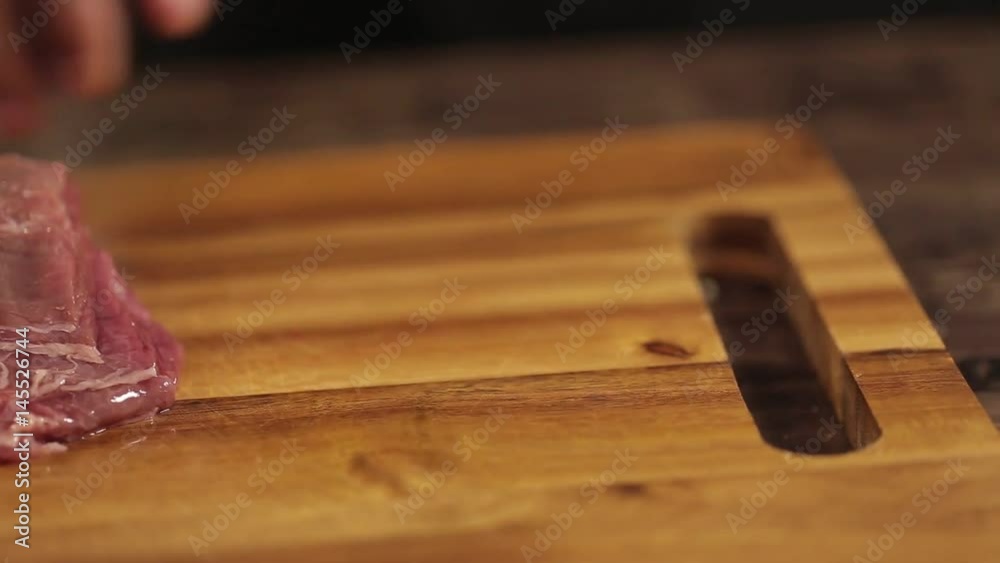 Beef Piece - Picking Up Raw Beef Pieces - Slider - Left To Right Beef Piece - Picking Up Raw Beef Pieces - Slider - Left To Right