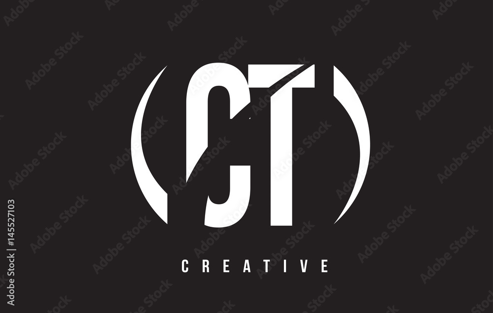 CT C T White Letter Logo Design with Black Background. CT C T White Letter Logo Design with Black Background.