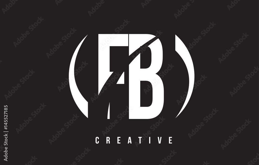 FB F B White Letter Logo Design with Black Background. FB F B White Letter Logo Design with Black Background.