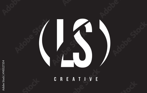 LS L S White Letter Logo Design with Black Background.
