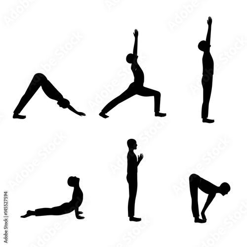 Set of men yoga poses