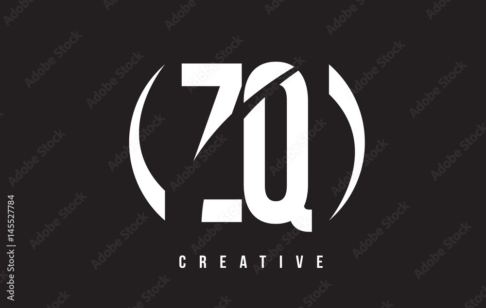 ZQ Z Q White Letter Logo Design with Black Background. ZQ Z Q White Letter Logo Design with Black Background.