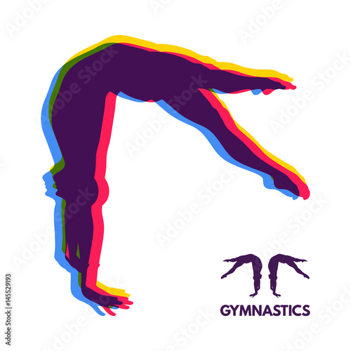 Gymnast. Silhouette of a Dancer. Sport Symbol. Vector Illustration.