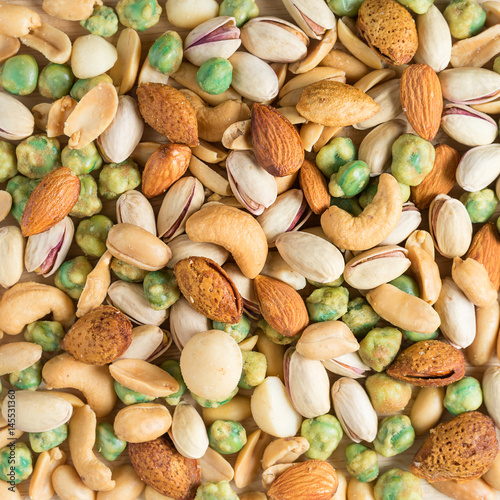 Mixed nuts background.