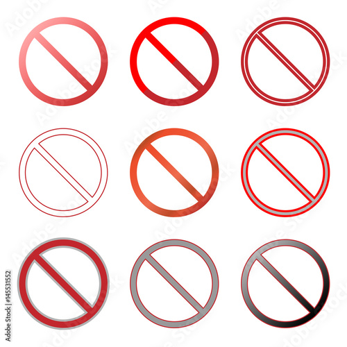 Free Download prohibition sign icons set - GFXLoad