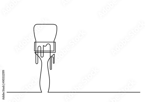 continuous line drawing of paint brush