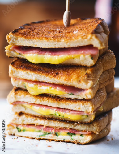 tasty panini ham cheese sandwich