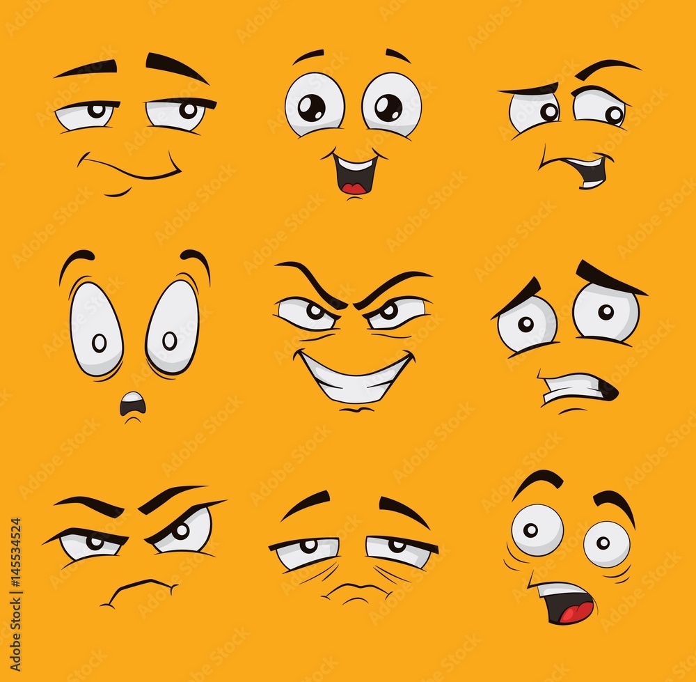 Scared Cartoon Funny Face  People Illustrations ~ Creative Market
