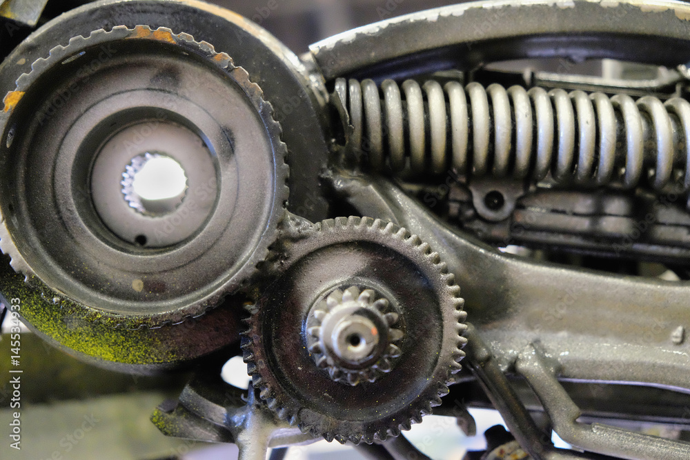 gear in the old mechanism. selective focus. abstract industrial background. gear in the old mechanism. selective focus. abstract industrial background.