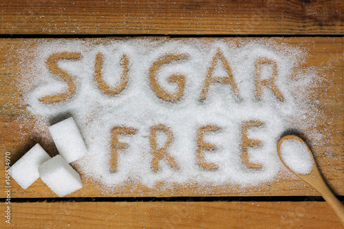Fotografie a sugar free word with background - food