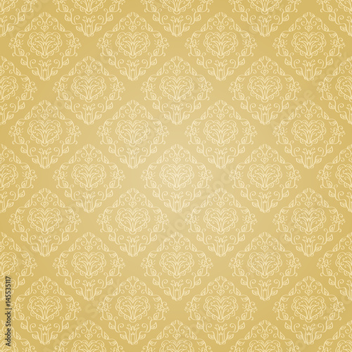Seamless holiday golden pattern. Seamless pattern can be used for wallpaper, pattern fills, web page background,surface textures, wrapping paper. Floral textile background
