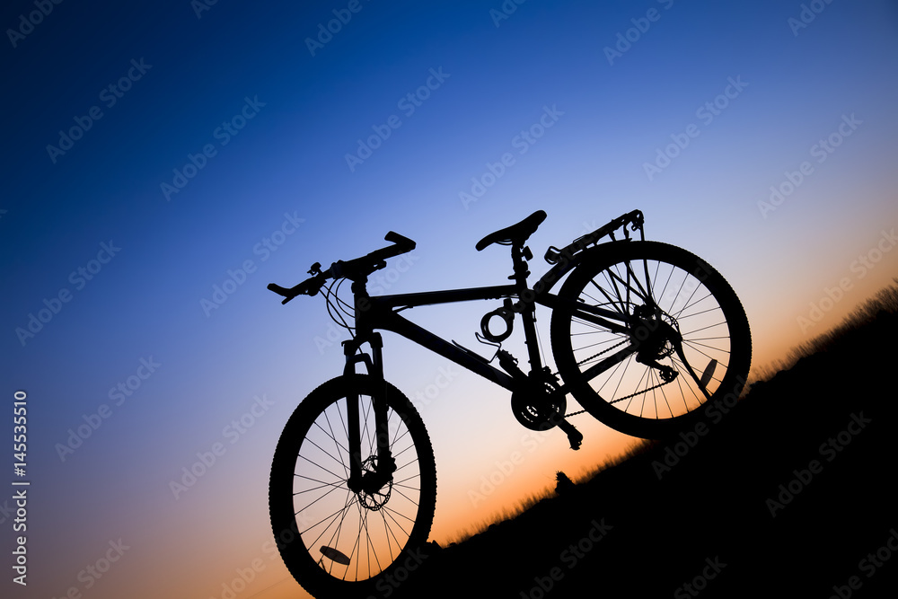 The silhouette of mountain bike The silhouette of mountain bike
