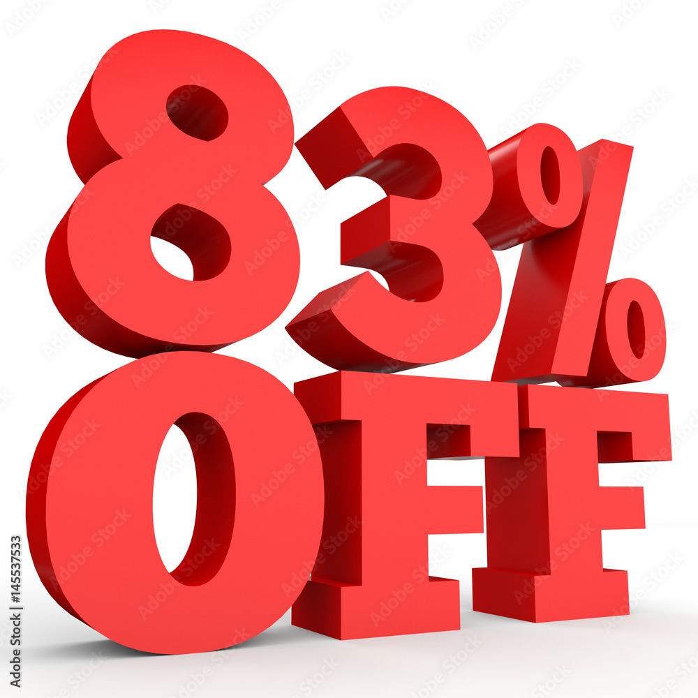Eighty three percent off. Discount 83 %. Eighty three percent off. Discount 83 %.