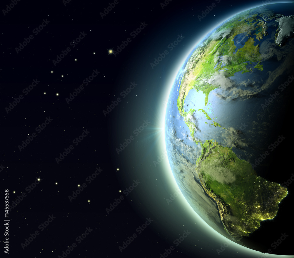 Fototapeta premium Americas from orbit