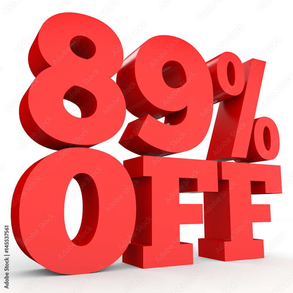 Eighty nine percent off. Discount 89 %. Eighty nine percent off. Discount 89 %.