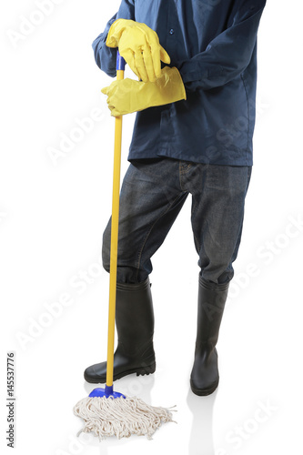 attractive man standing with cleaning service © vinzstudio