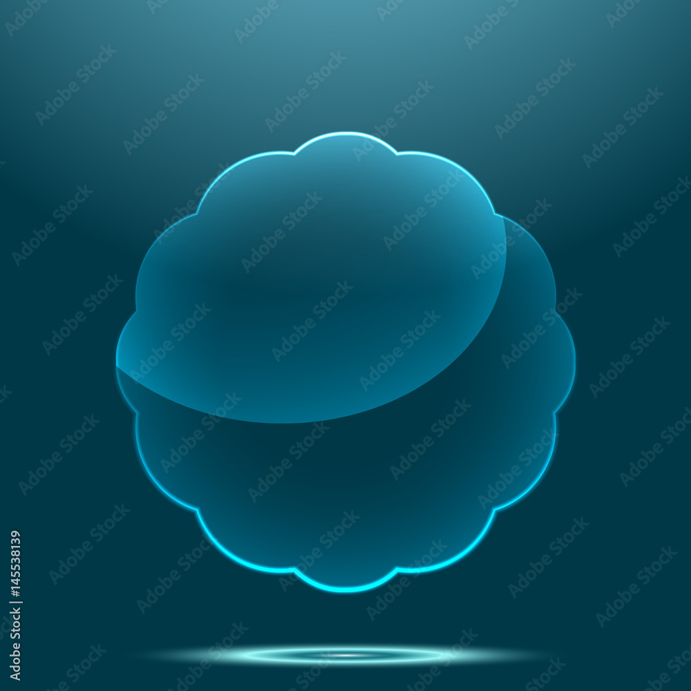 Transparent glossy glass label